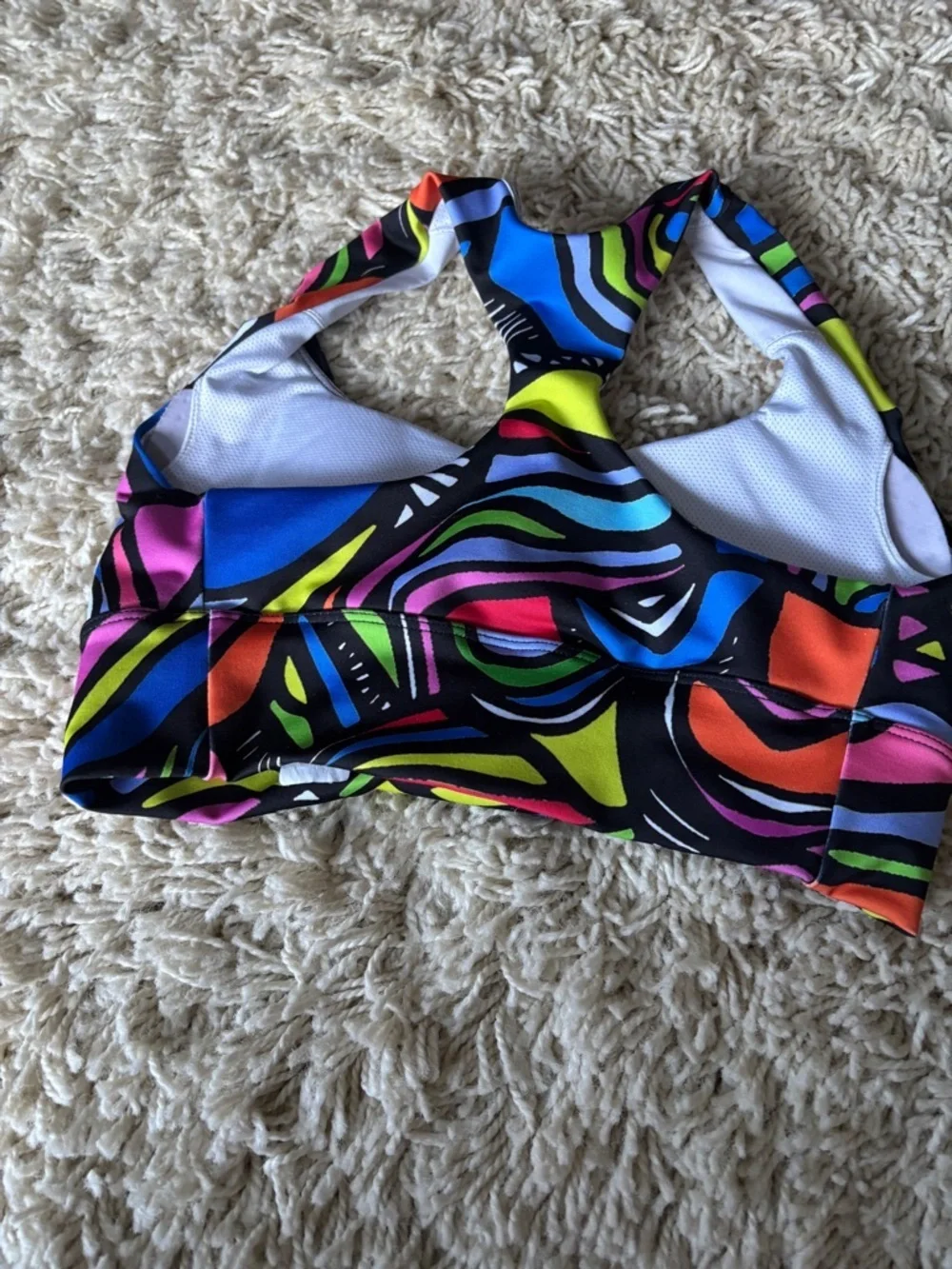 Rochelle porter sports bra worn once Multicolor Abstract Racerback small